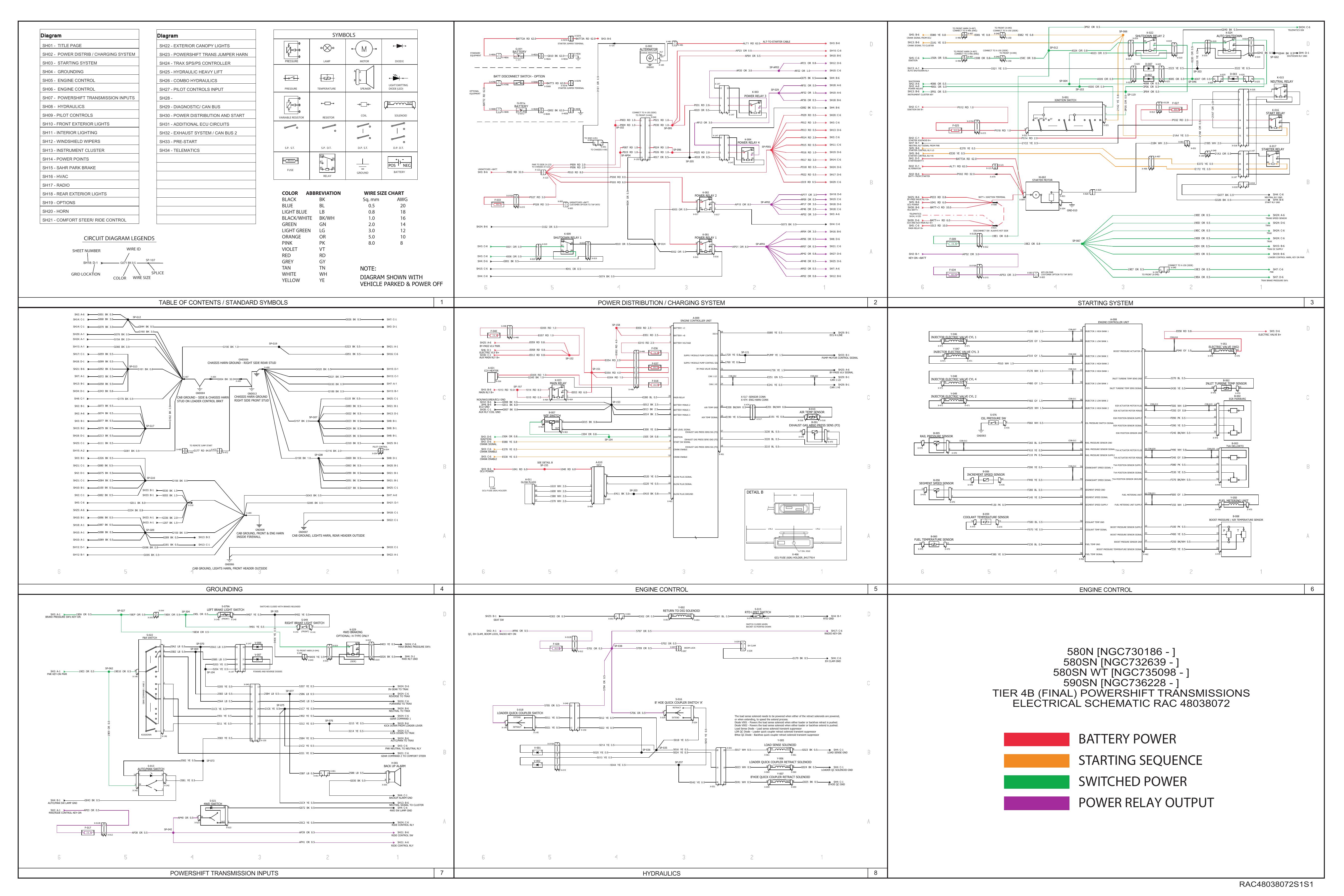 580N 580SN 580SN WT 590SN TIER 4B (FINAL) POWER SHUTTLE TRANSMISSION (2) ELECTRICAL SCHEMATIC